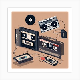 Retro Cassette Tapes 1 Art Print