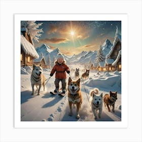 Norwegian Boy In North Pole Art Print