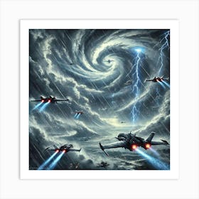 A Dramatic Scene Showing The Skyguard Units Of The Art Print