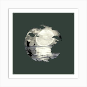 Full Moon fishing Art Print