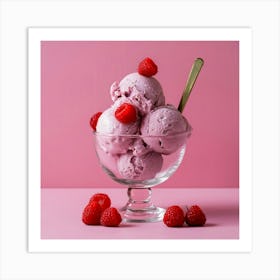 Ice Cream With Raspberries 11 Art Print