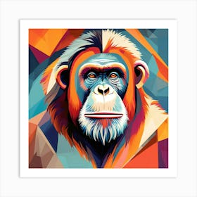 Abstract modernist Orangutan Art Print