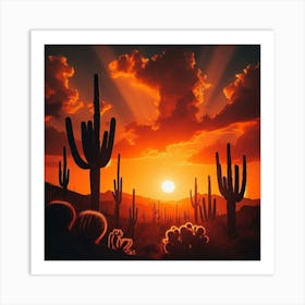 Sunset In The Desert 7 Art Print