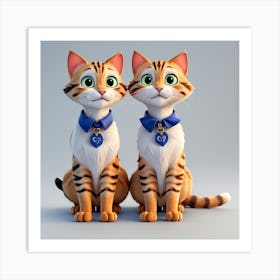 Two Cats01 Art Print