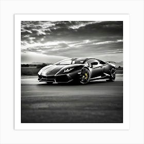 Black Lamborghini Art Print