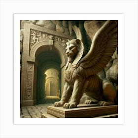 Egyptian Lion Art Print