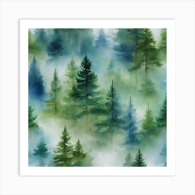 Watercolor Forest Art Print