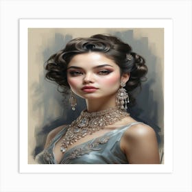 Beautiful Woman With Jewelry Art Print