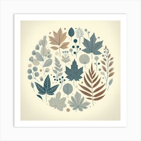 Scandinavian style, Maple Leafs 1 Art Print