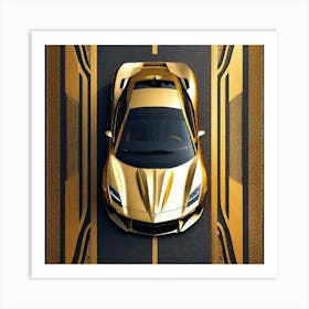 Golden Lamborghini 8 Art Print