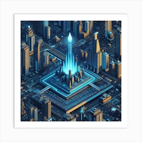 Futuristic Cityscape 1 Art Print