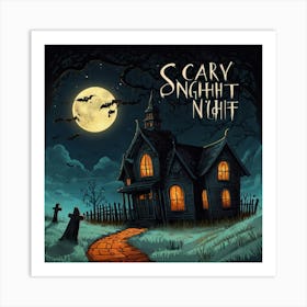 Scary Sinnig Night Art Print