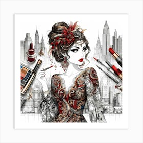 Girl In A Dress Art Print