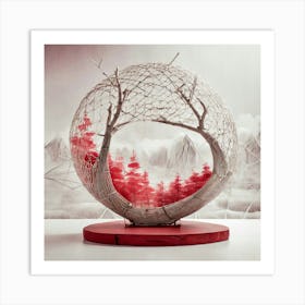 Tree In A Net Art Print