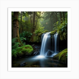 Waterfall In The Forest 2 Art Print