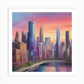 Chicago Skyline 2 Art Print