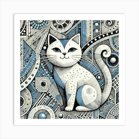 Tinsel Tail City Cat Art Print