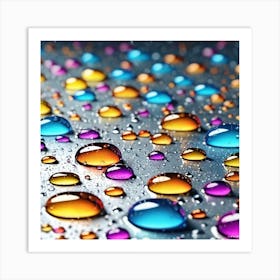 Colorful Water Droplets 1 Art Print
