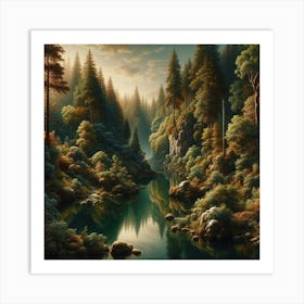 River In The Forest Art Print