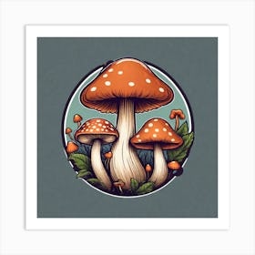 Mushrooms In A Circle 5 Art Print