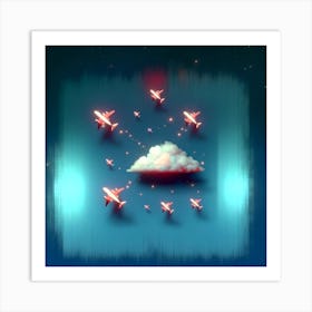 Airplanes In The Sky 2 Art Print