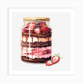 Jar Of Strawberries 2 Art Print