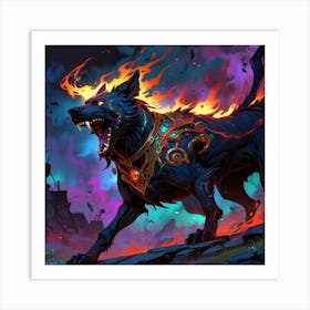 Fire Wolf 1 Art Print