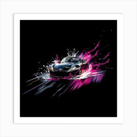 Honda S2000 With Neon Splash Effect Art Print