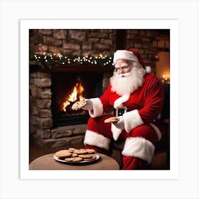 Santa Claus With Cookies 16 Art Print