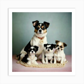 A dog family on picture day Art Print