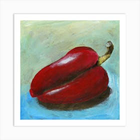 Red Bell Pepper - square painting food still life kitchen Anton Maliar hand painted Art Print