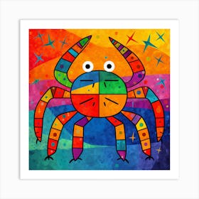 Crab By Person 2 Art Print