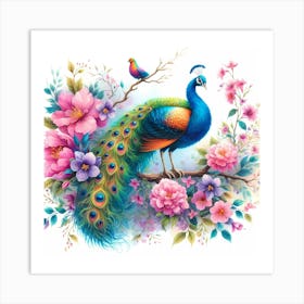 Peacock Painting Art Print