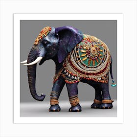 Elephant Indian Style Art Print