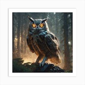 Owl In The Forest 99 Art Print