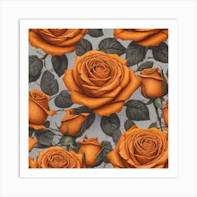 Orange Roses 3 Art Print