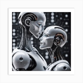 Robot Couple Art Print