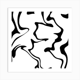 Abstract Black And White Drawing Swirl Background Art Print