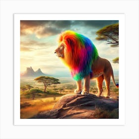 Rainbow Lion Art Print