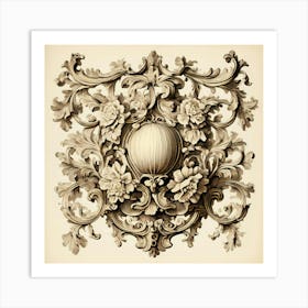 Vintage Fine Lines Historical Details Nostalgia Engraving Classic Aged Retro Intricate O (2) Art Print