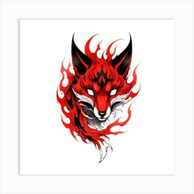 Red Fox Tattoo Art Print