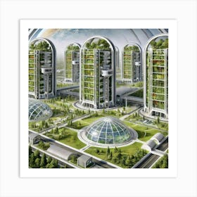 Venusian Enclave Residential Complex Design Converted Art Print