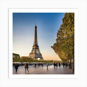 Eiffel Tower At Sunset 1 Art Print