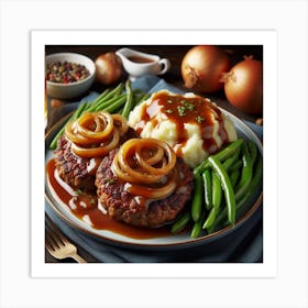 Salisbury steak, Gravy And Mashed Potatoes Art Print