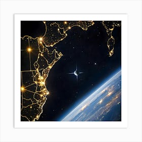 Earth At Night 2 Art Print