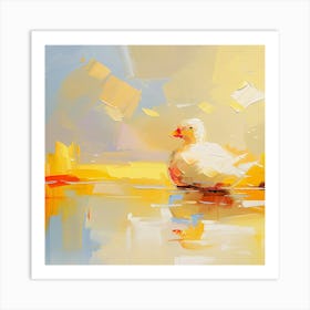 Duck In The Water Art Print