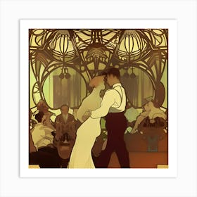 Romantic Night At The Ballet Art Print