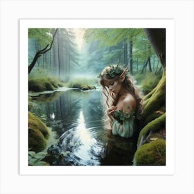 Elf In The Forest 2 Art Print