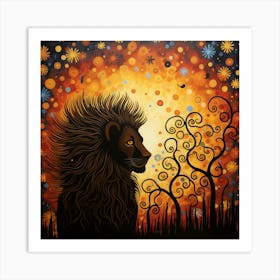 Lion At Sunset 1 Art Print