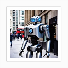 Robot On The Street 20 Art Print